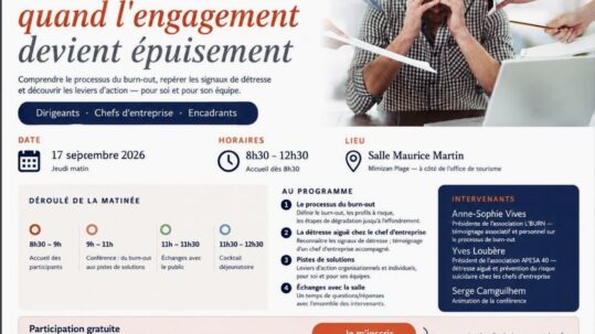 CONFERENCE sur le burn-out chez les dirigeants de PME et TPE