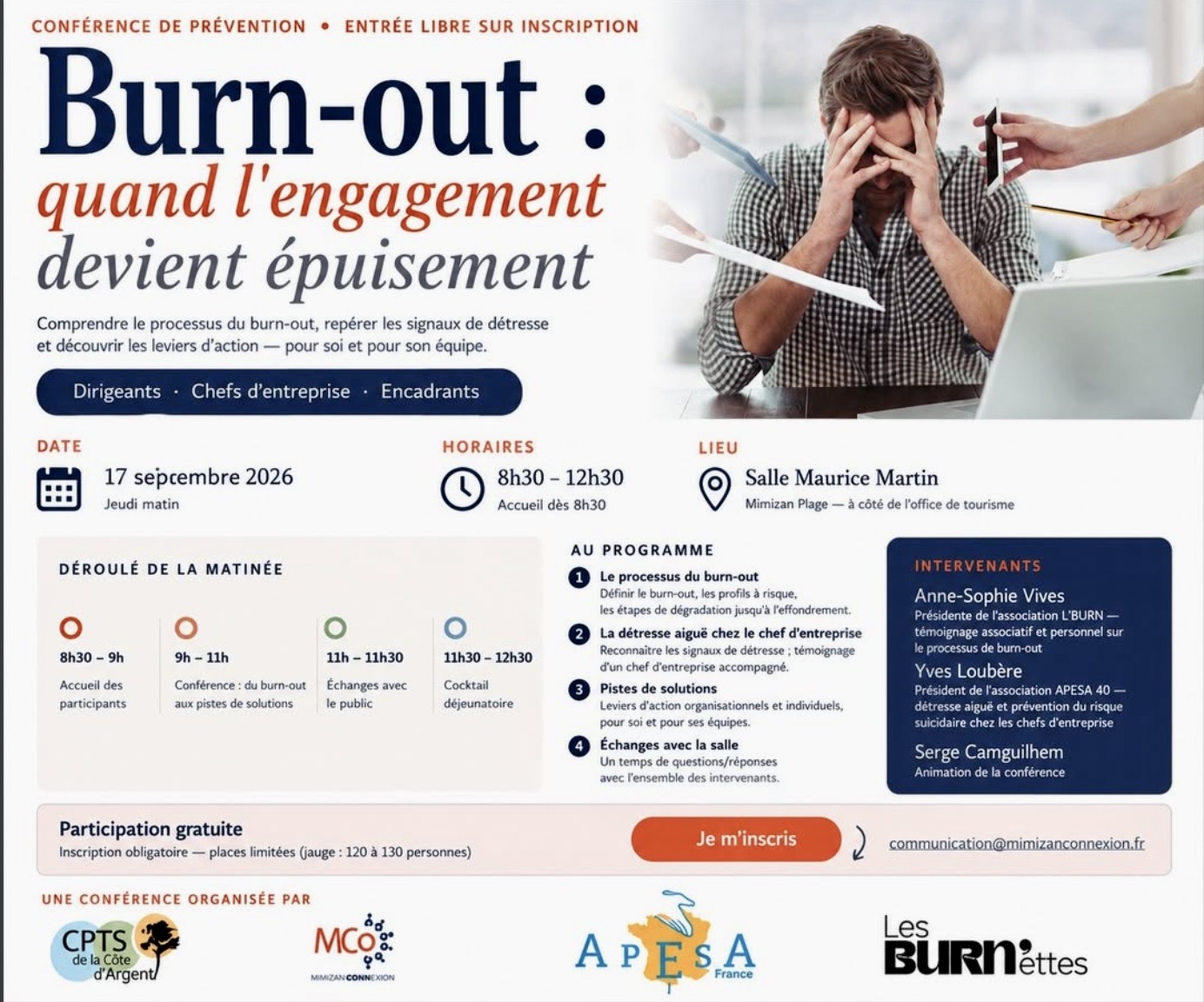 CONFERENCE sur le burn-out chez les dirigeants de PME et TPE
